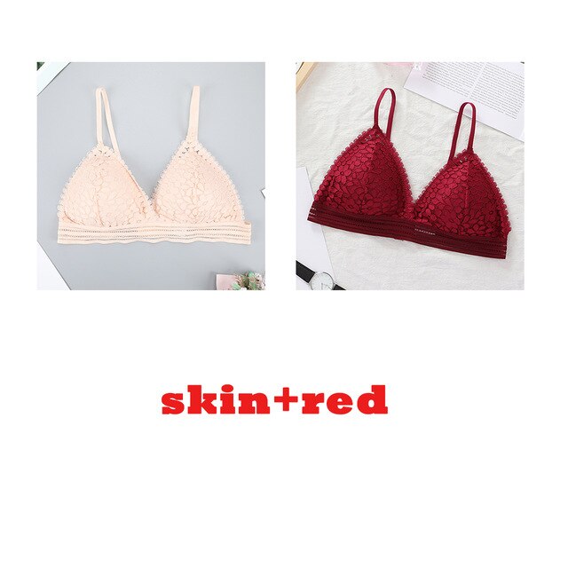 3PCS bra sexy Plus size women's lace bra push up underwear seamless bralette crop top Pitted invisible Female lingerie bh bras